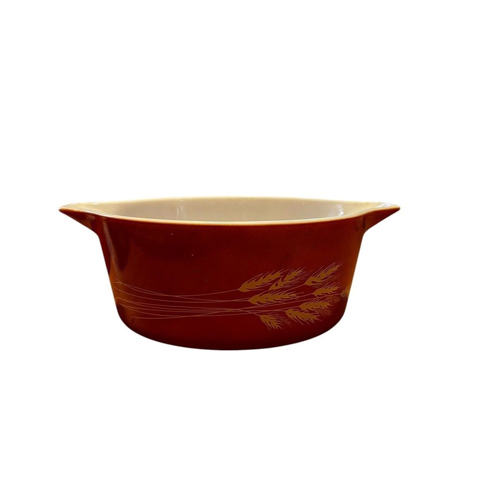 Vintage Pyrex Autumn Harvest Wheat Red 2.5L‎ Casserole Bowl